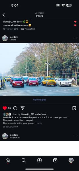 Instagram post of cars on a street